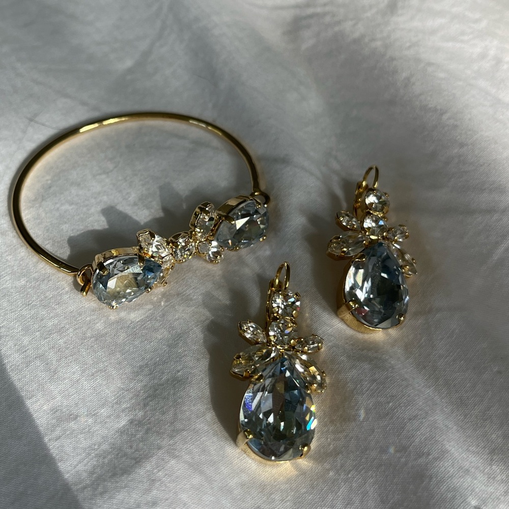 Gold and Silver Crystal Jewelry Set